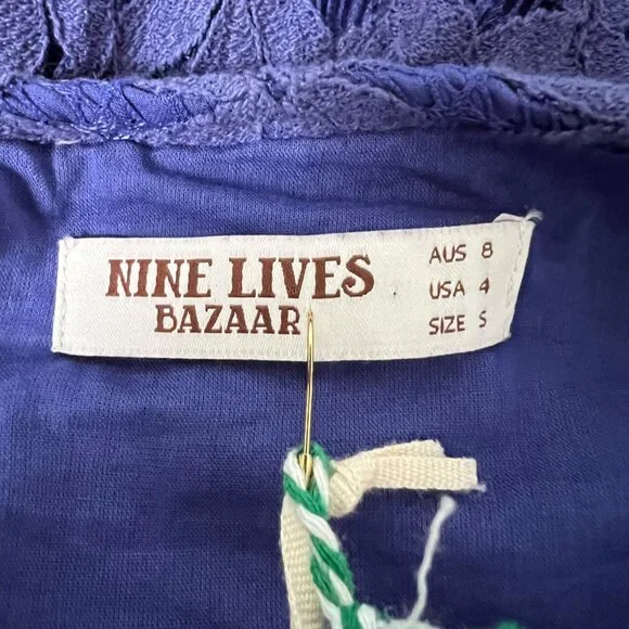 Nine Lives Bazaar Womens Florentina Sleeveless Midi Dress Indigo Purple size 4 - Picture 11 of 14